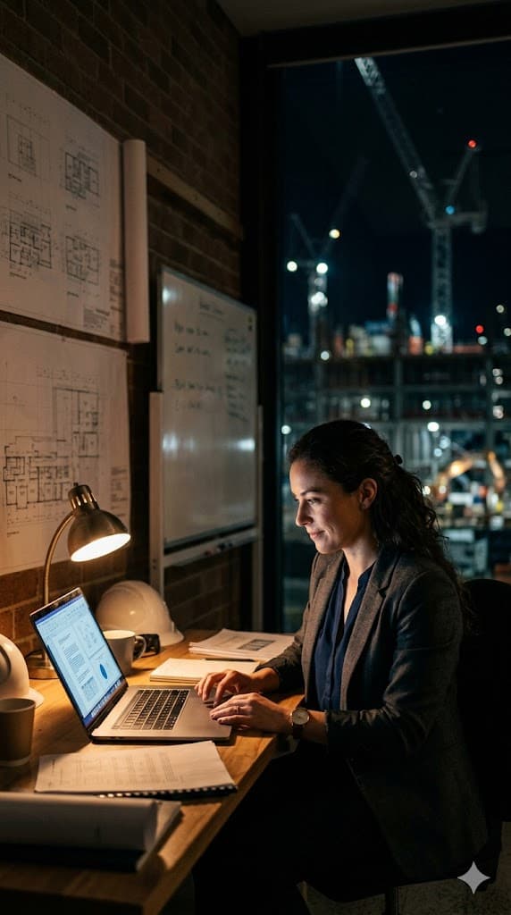 Project manager reviewing documents